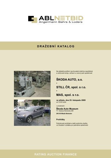 ŠKODA AUTO, as STILL ČR, spol. s ro MAS, spol. s ro - NetBid