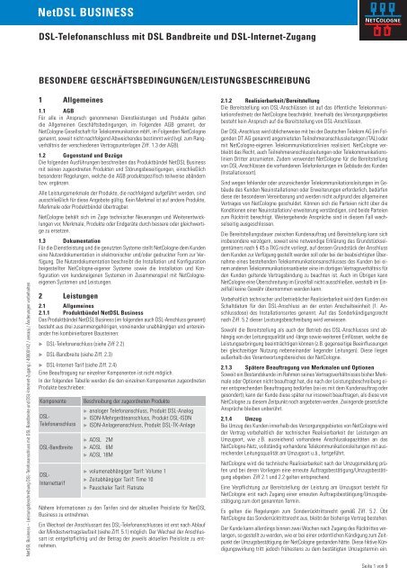 Netdsl Business Netcologne