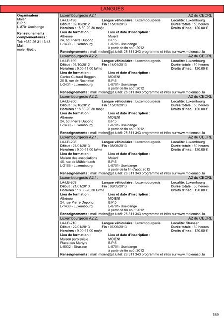 Cours pour adultes 2012/2013 - Ministère de l'éducation nationale ...