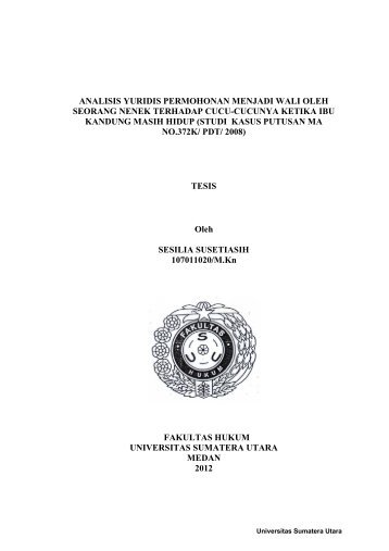 analisis yuridis permohonan menjadi wali oleh seorang nenek ...