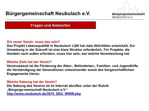 Bürgergemeinschaft Neubulach e.V.