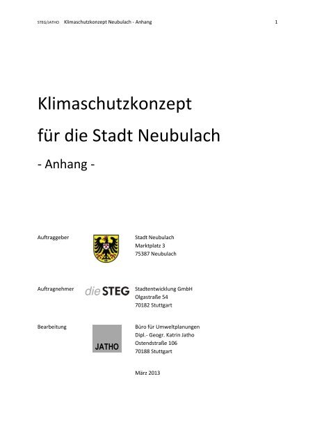 Klimaschutzkonzept Neubulach Anhang