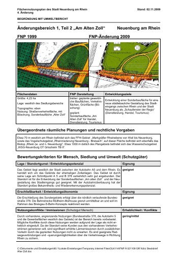 Steckbrief Am alten Zoll - Stadt Neuenburg am Rhein