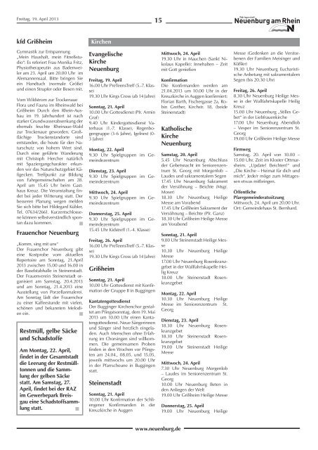 Stadtzeitung KW 16 - Stadt Neuenburg am Rhein