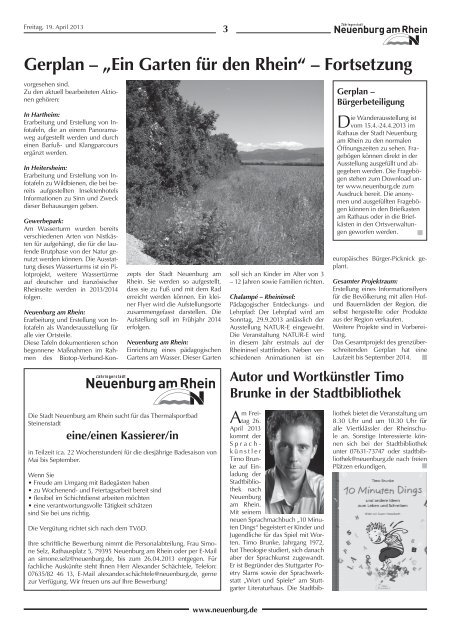 Stadtzeitung KW 16 - Stadt Neuenburg am Rhein