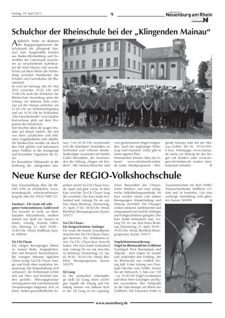 Stadtzeitung KW 16 - Stadt Neuenburg am Rhein
