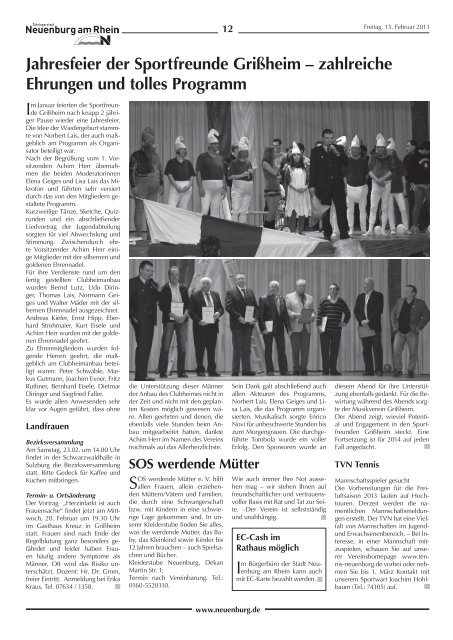Stadtzeitung KW 07 - Stadt Neuenburg am Rhein