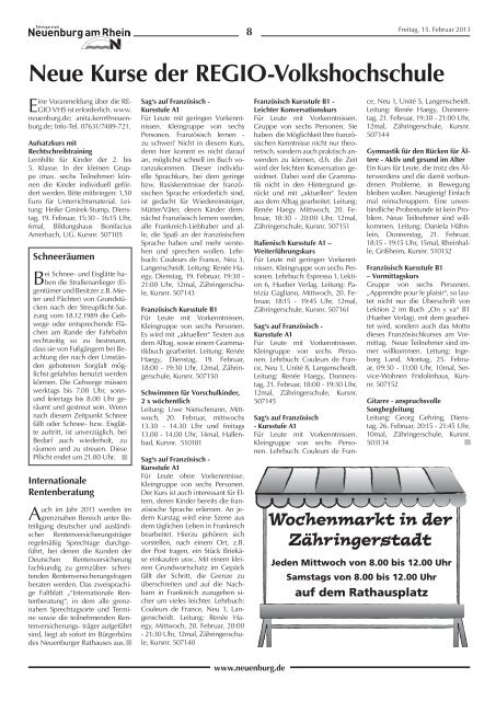 Stadtzeitung KW 07 - Stadt Neuenburg am Rhein