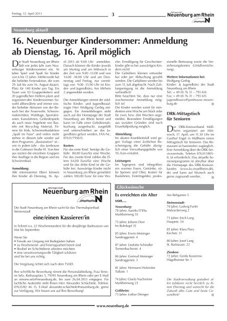 Stadtzeitung KW 15 - Stadt Neuenburg am Rhein