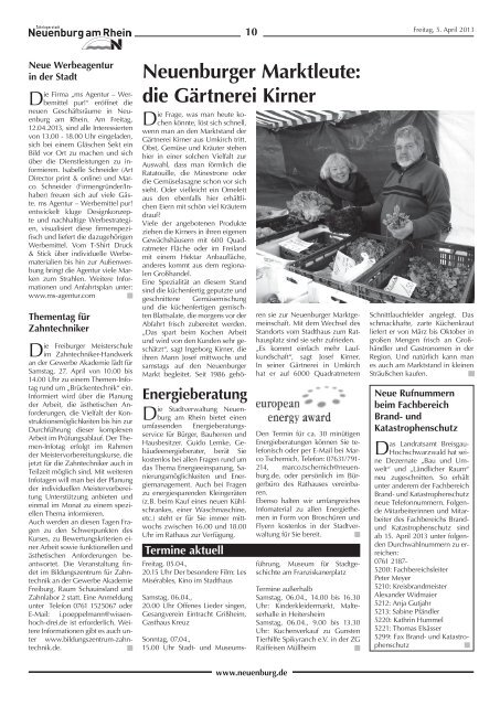 Stadtzeitung KW 14 - Stadt Neuenburg am Rhein