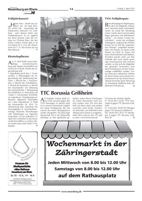 Stadtzeitung KW 14 - Stadt Neuenburg am Rhein