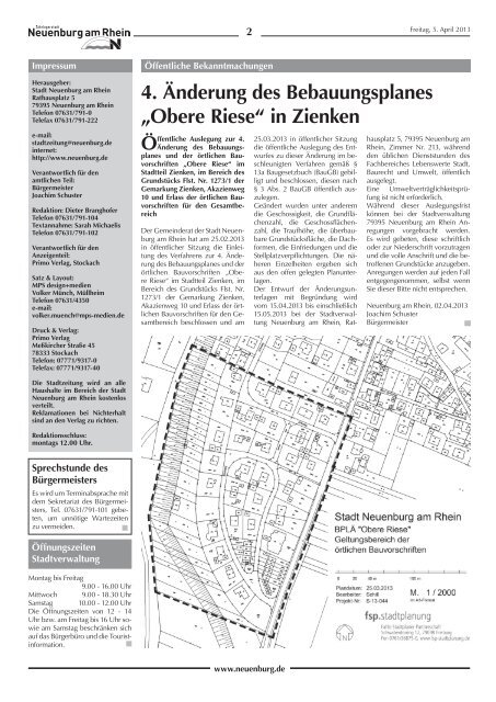 Stadtzeitung KW 14 - Stadt Neuenburg am Rhein