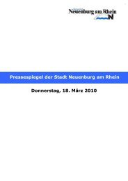 Donnerstag, 18. März 2010 Pressespiegel der Stadt Neuenburg am ...