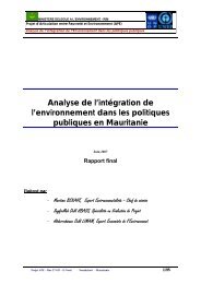 Analyse de l'intégration de l'environnement dans les politiques ...