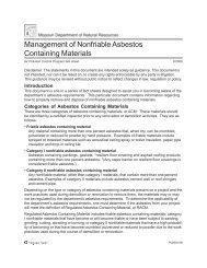 Management of Nonfriable Asbestos Containing Materials - Missouri ...