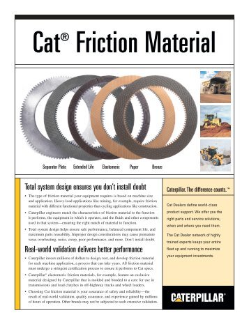 PEHJ0031-01, Cat Friction Material Data Sheet - Cat Parts