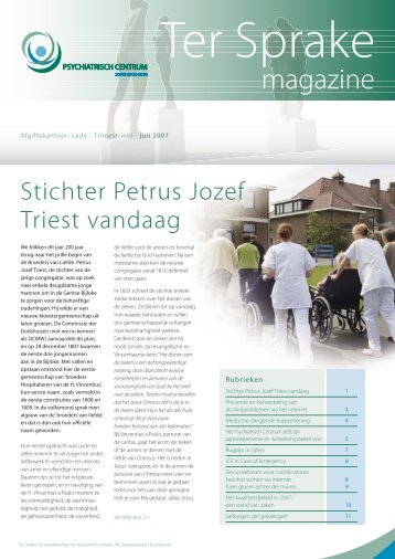 juli 2007 - Psychiatrisch Centrum Zoete Nood Gods