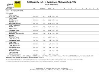 Südbadische ADAC Kartslalom-Meisterschaft 2012