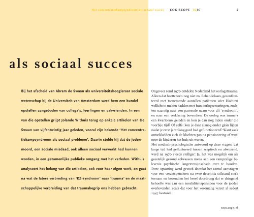 Het concentratiekampsyndroom als sociaal succes - Cogis