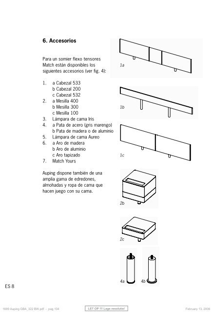 Type 322 Auping Match - Auping Service Manual