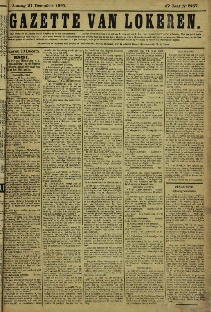 Zondag 21 December 1890. 47' Jaar N° 2467. 20Decem.