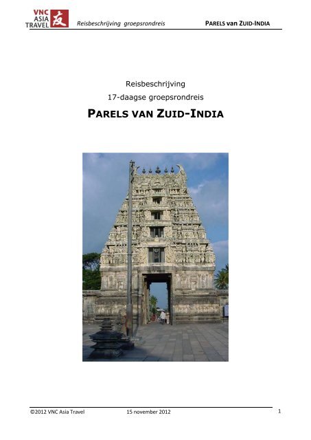 reisbeschrijving Parels van Zuid-India - VNC Asia Travel