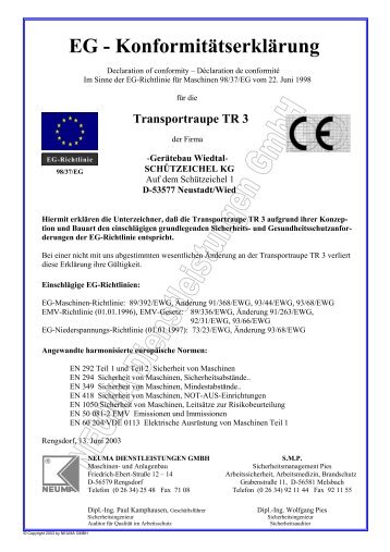 Transportraupe TR3 - NEUMA Dienstleistungen GmbH