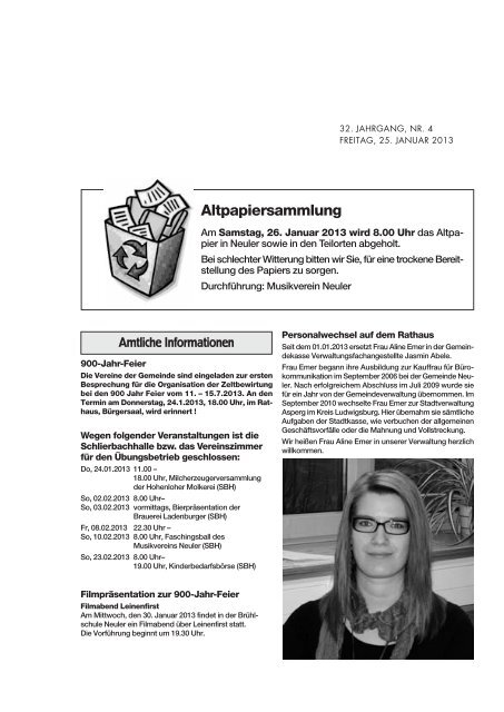 Amtsblatt KW 4 - Neuler
