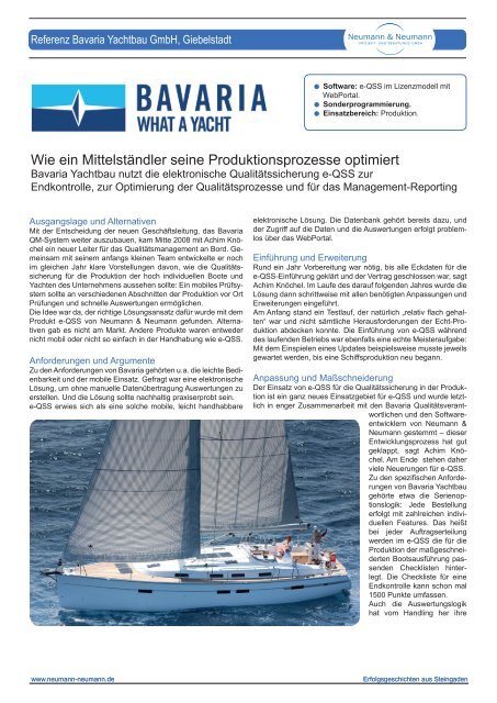 Bavaria Yachtbau GmbH - Neumann & Neumann Projekt