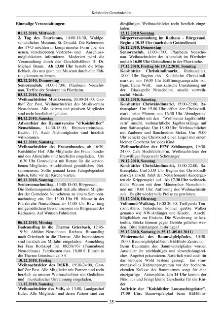 Gemeindeblatt Dezember 2010 - Neuschönau