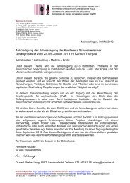 Jahrestagung der Konferenz Schweizerischer Gefängnisärzte