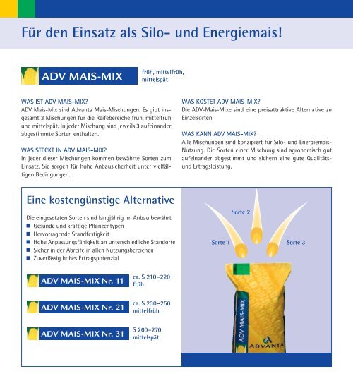 Advanta Maissorten 2012 - Advanta Gmbh