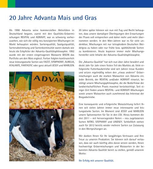 Advanta Maissorten 2012 - Advanta Gmbh