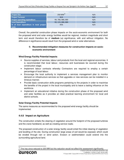 Final EIAR - Aurecon AME Environmental | Environmental Projects