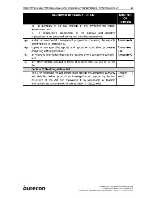 Final EIAR - Aurecon AME Environmental | Environmental Projects