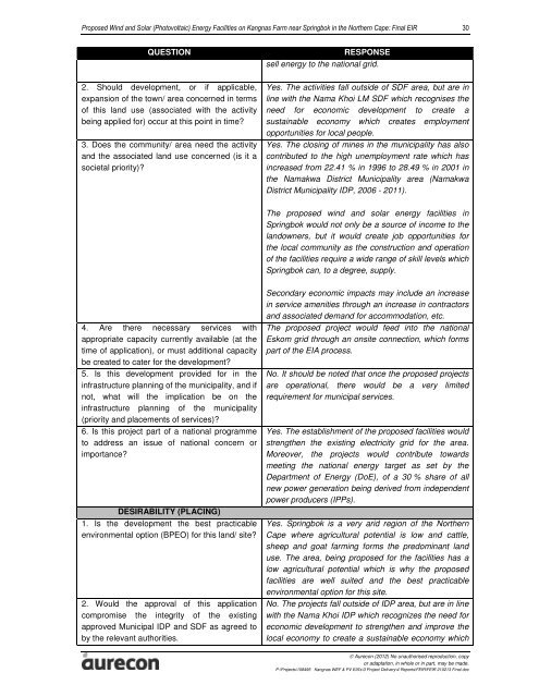 Final EIAR - Aurecon AME Environmental | Environmental Projects