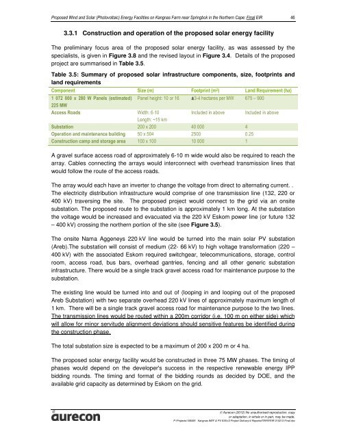 Final EIAR - Aurecon AME Environmental | Environmental Projects