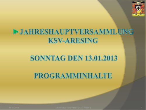 Jahreshauptversammlung des KSV-Aresing Sonntag den 16.01 ...