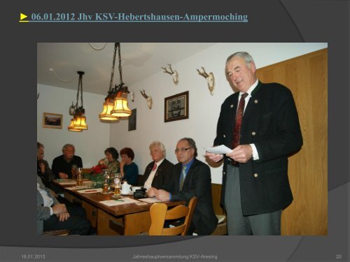 Jahreshauptversammlung des KSV-Aresing Sonntag den 16.01 ...