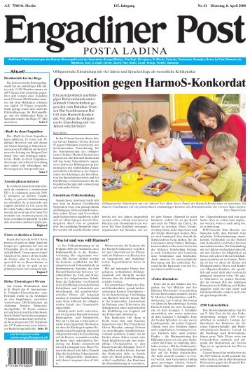 Opposition gegen HarmoS-Konkordat - Engadiner Post