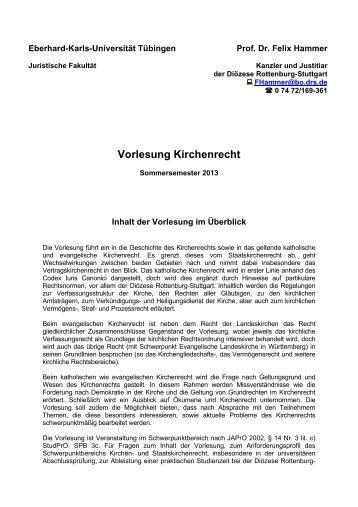 Skript zur Vorlesung "Kirchenrecht" - Diözese Rottenburg-Stuttgart