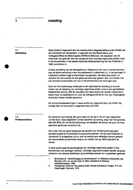 Vluchtige organische stoffen In het binnenmilieu van woningen - Rivm