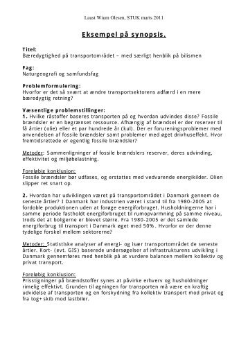 Eksempel på synopsis