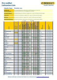 Download Lieferantenübersicht - nexMart