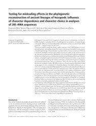 Testing for misleading effects in the phylogenetic reconstruction of ...