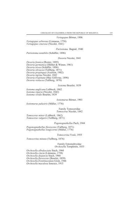 CHECKLIST OF SPRINGTAILS (COLLEMBOLA) FROM ... - Travaux