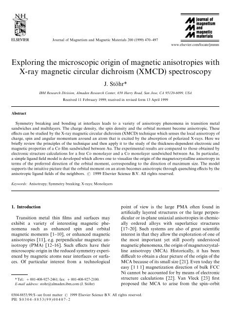 Exploring the microscopic origin of magnetic anisotropies with X-ray ...