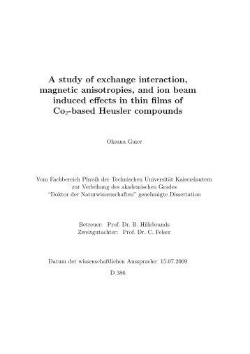 A study of exchange interaction, magnetic anisotropies, and ion ...