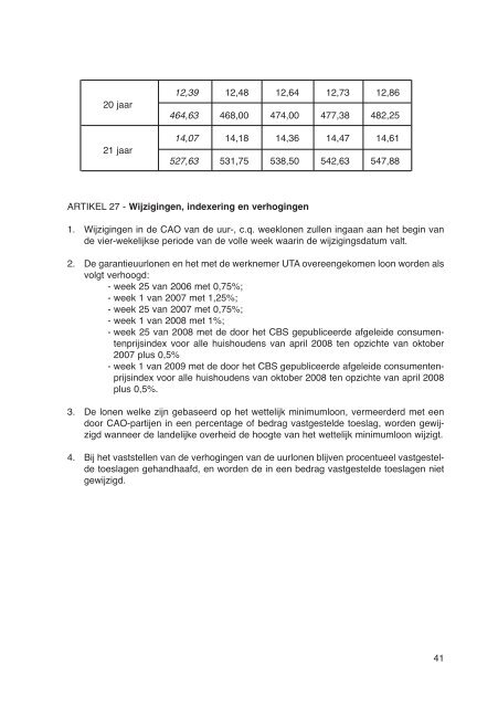 CAO schilders-, afwerkings-, en glaszetbedrijf 2006-2009 - Salaris ...