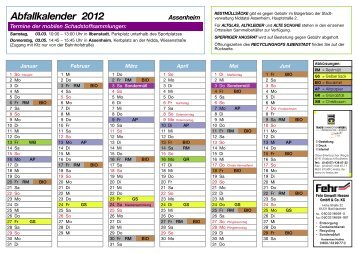 Abfallkalender 2012 - Stadt Niddatal